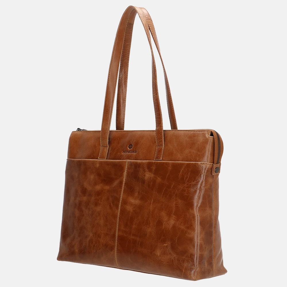 Micmacbags Porto laptoptas 15 inch brown bij Duifhuizen