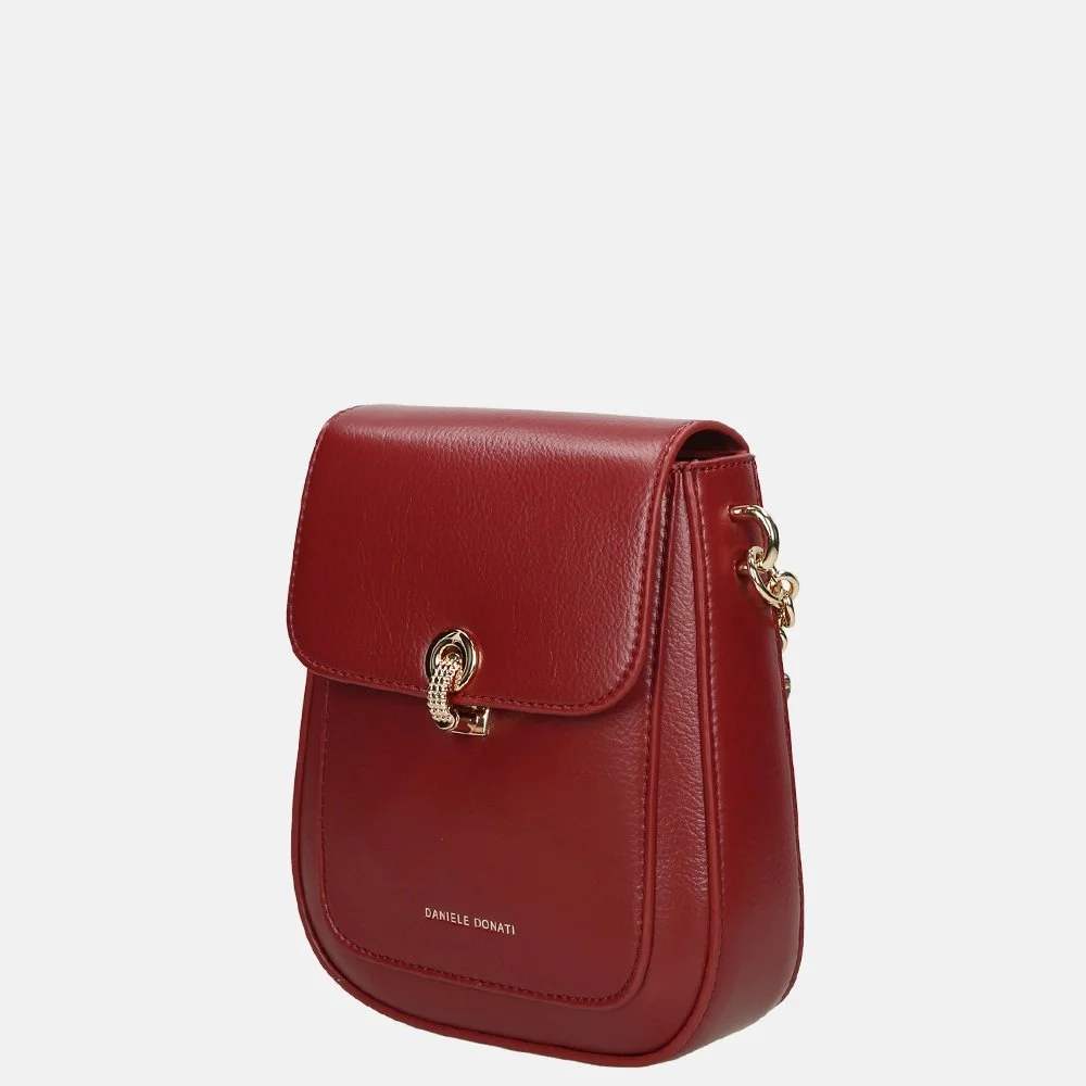 Daniele Donati crossbody tas/telefoontas darkred bij Duifhuizen
