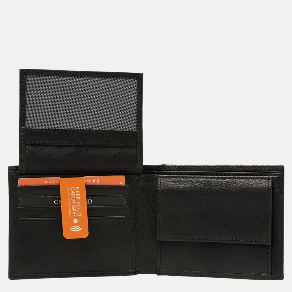 DR Amsterdam Milan billfold black bij Duifhuizen