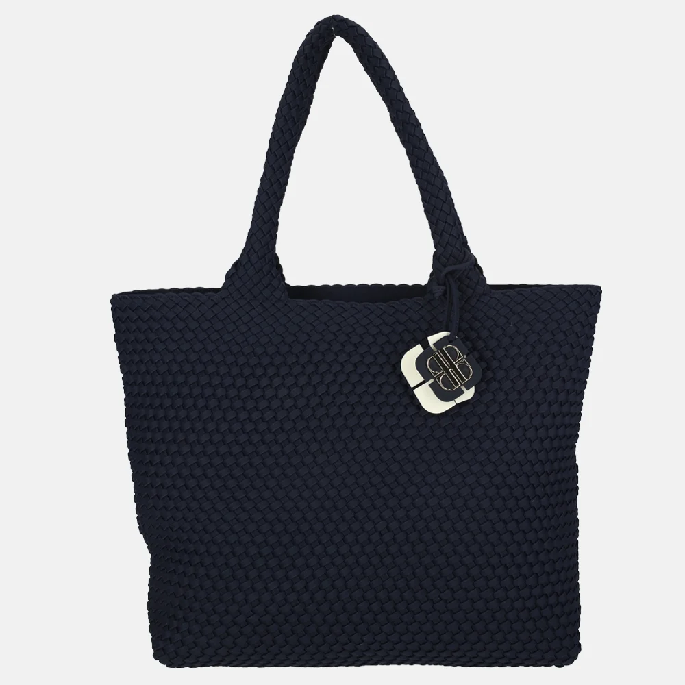 Laurent David Liz shopper gevlochten navy bij Duifhuizen