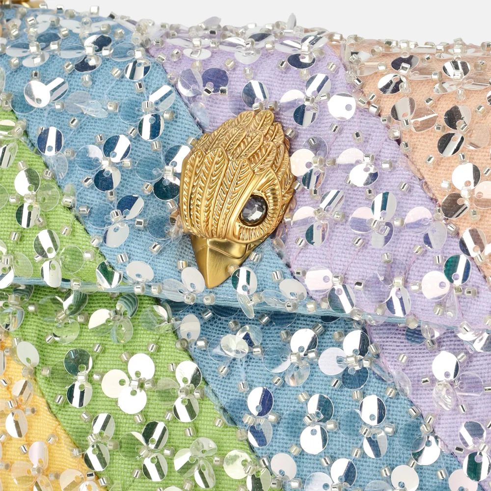 Kurt Geiger mini Kensington schoudertas rainbow lovertjes multi/other bij Duifhuizen