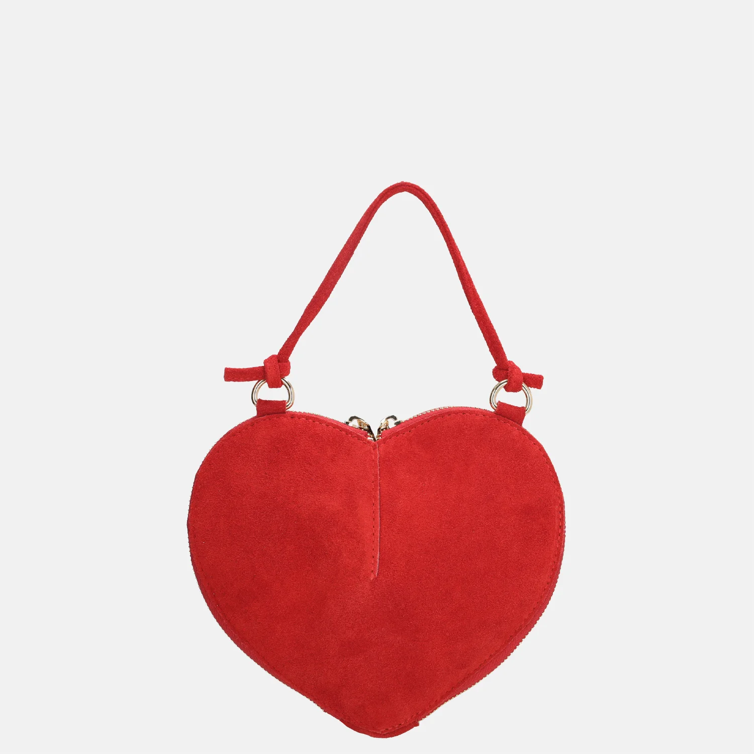 Charm London clutch suede rood bij Duifhuizen
