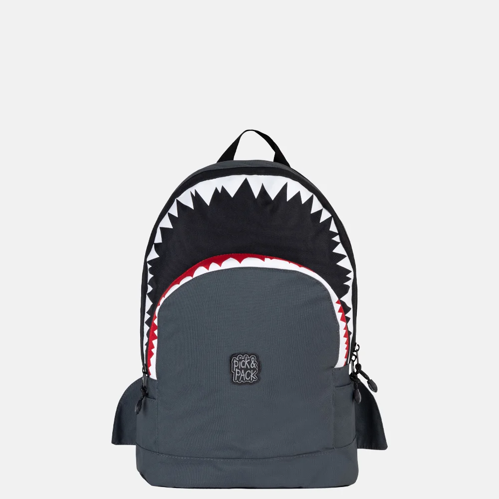 Pick & Pack Shark kinderrugzak M anthracite bij Duifhuizen