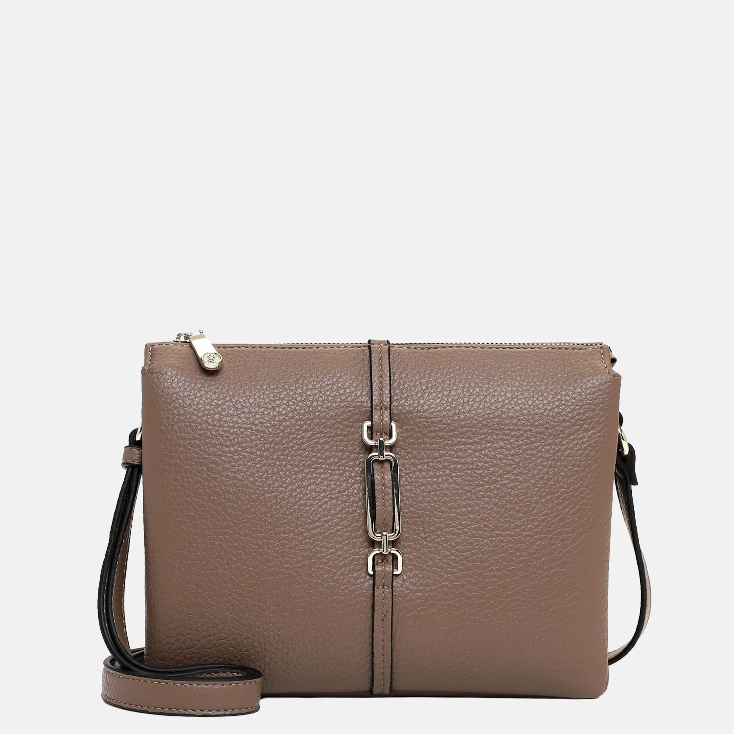 Emily & Noah Lewe crossbody tas taupe