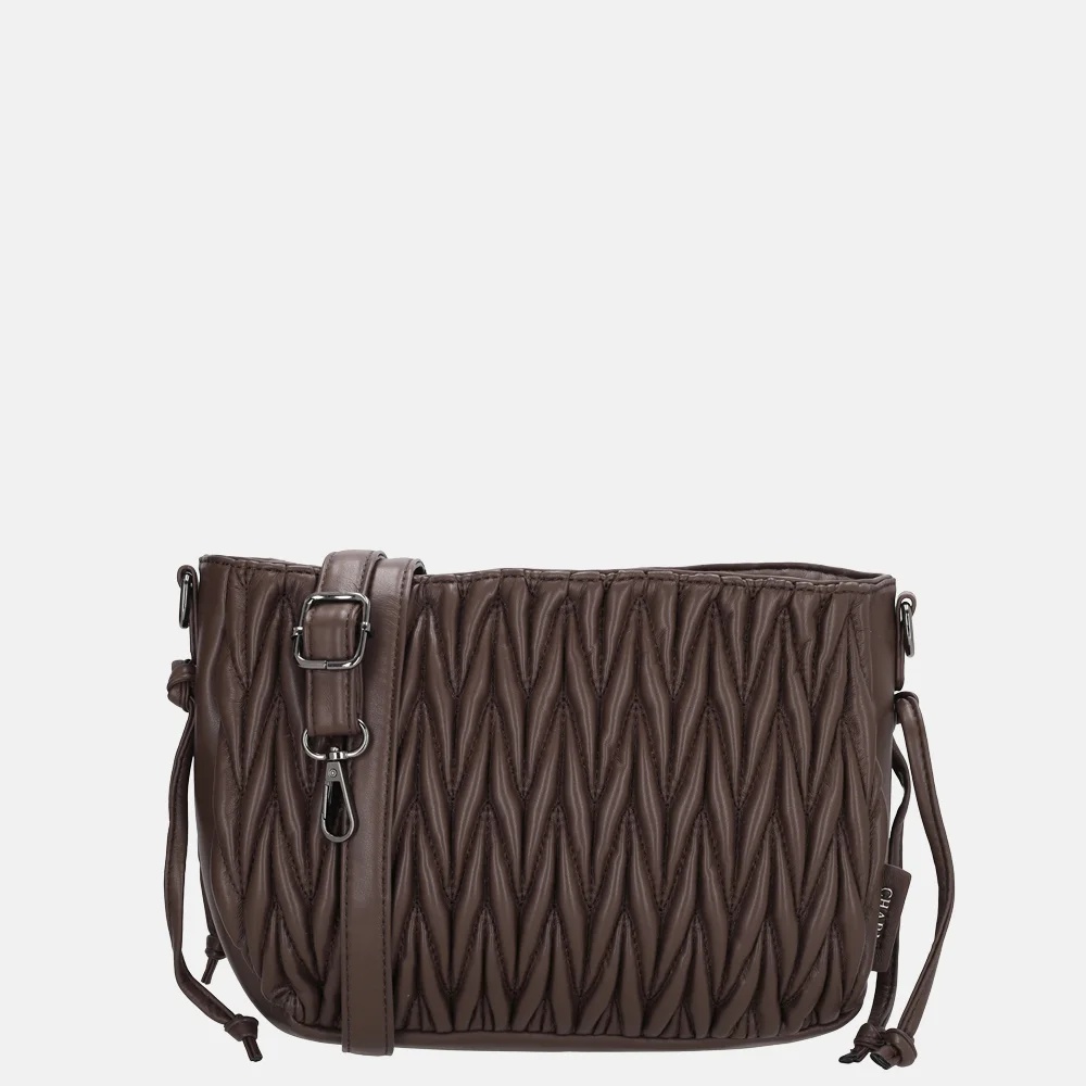 Charm London West End crossbody tas smocked donkerbuin