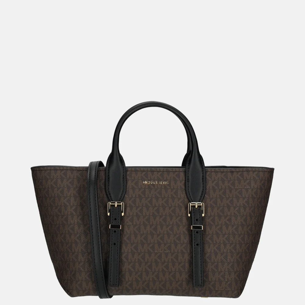 Michael Kors Moore satchel handtas S brown/blk bij Duifhuizen