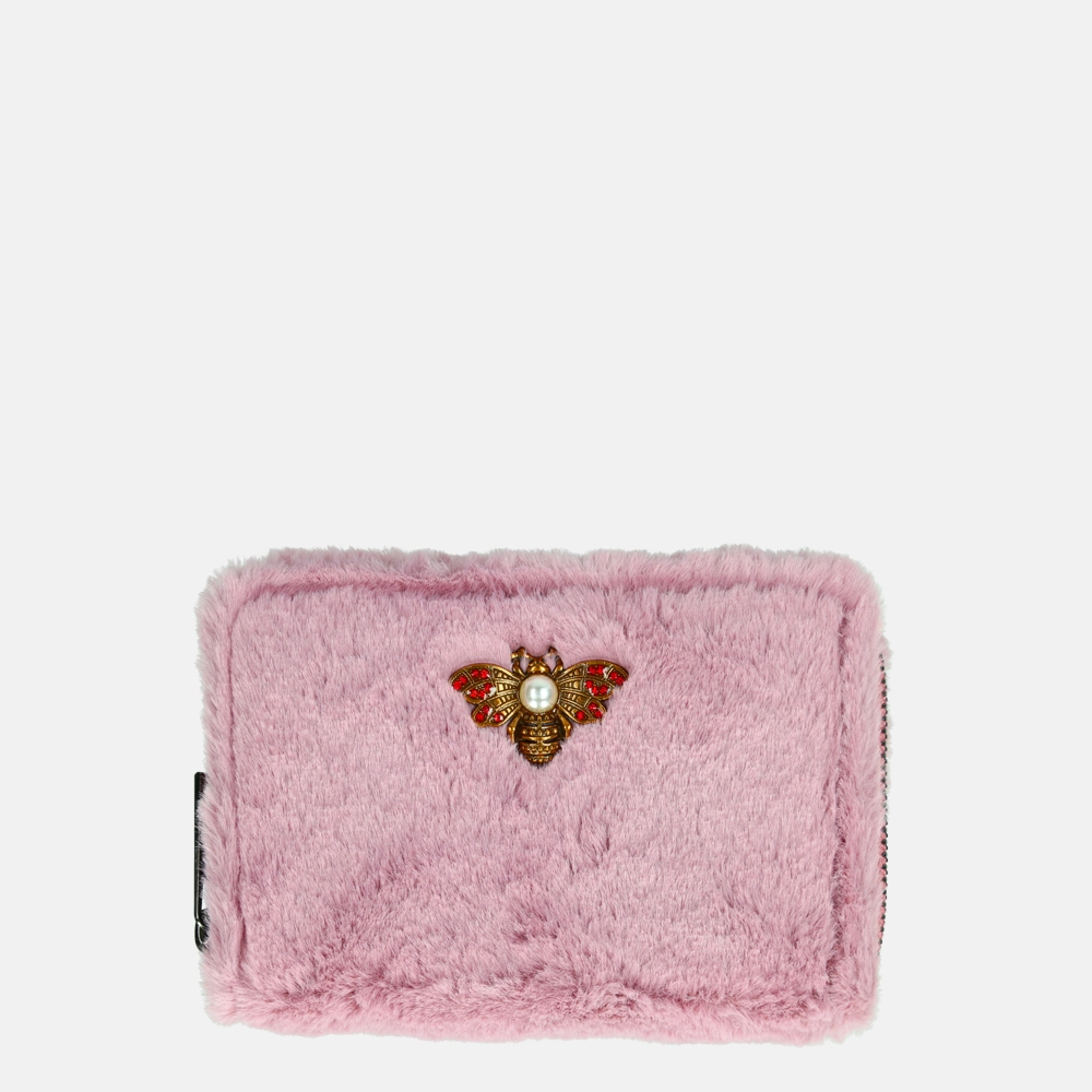 Firenze faux fur portemonnee S pink