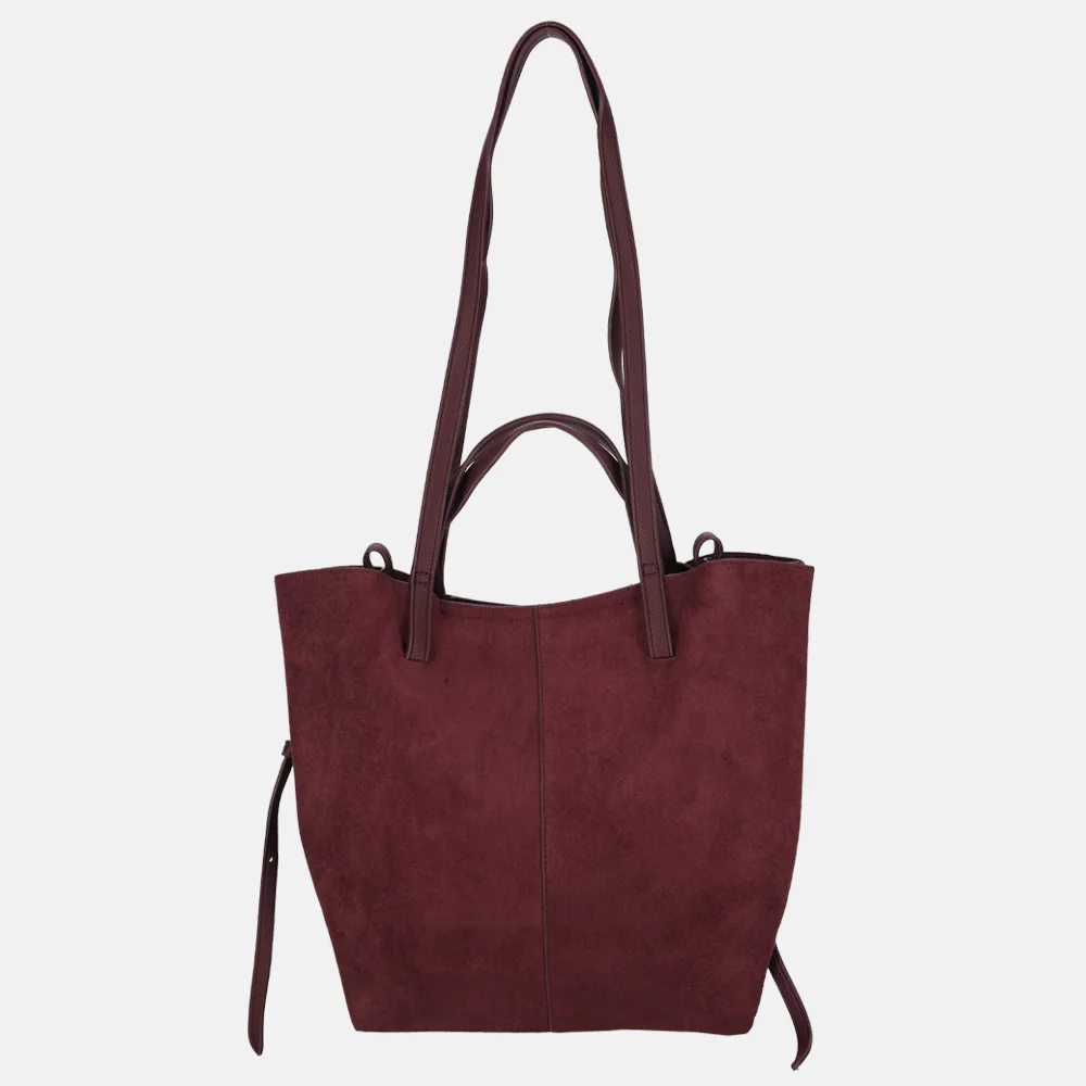 Firenze Suedine shopper L burgundy bij Duifhuizen