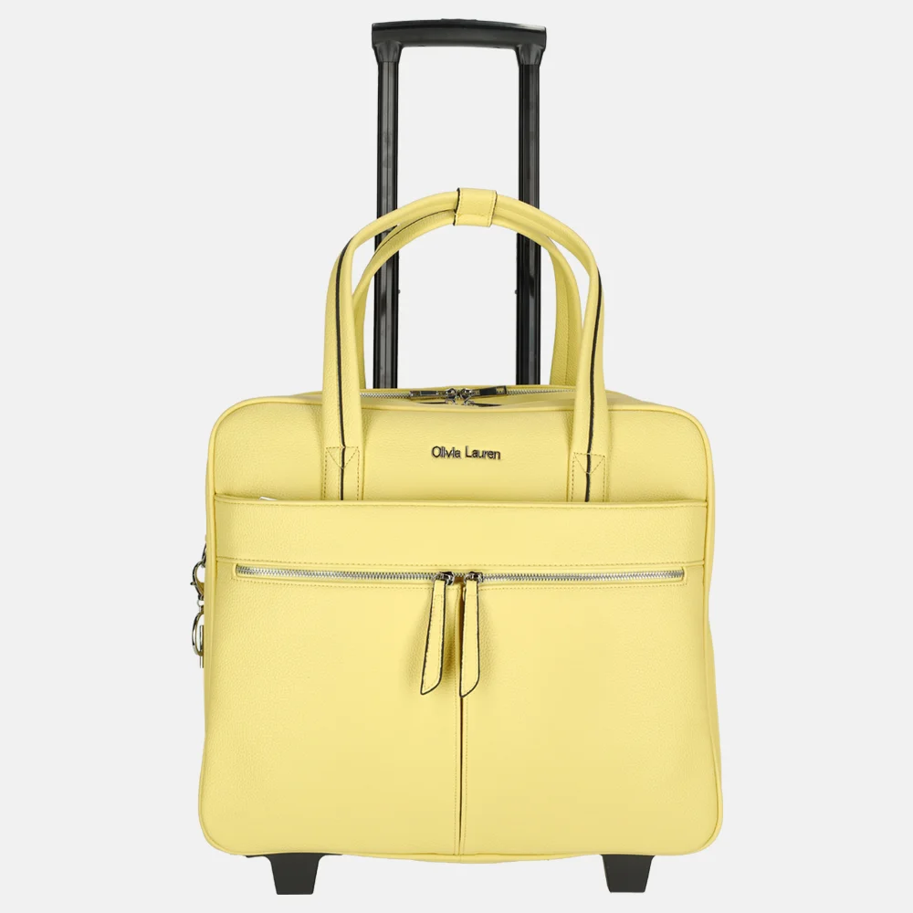 Olivia Lauren Leila business trolley 16 inch yellow bij Duifhuizen
