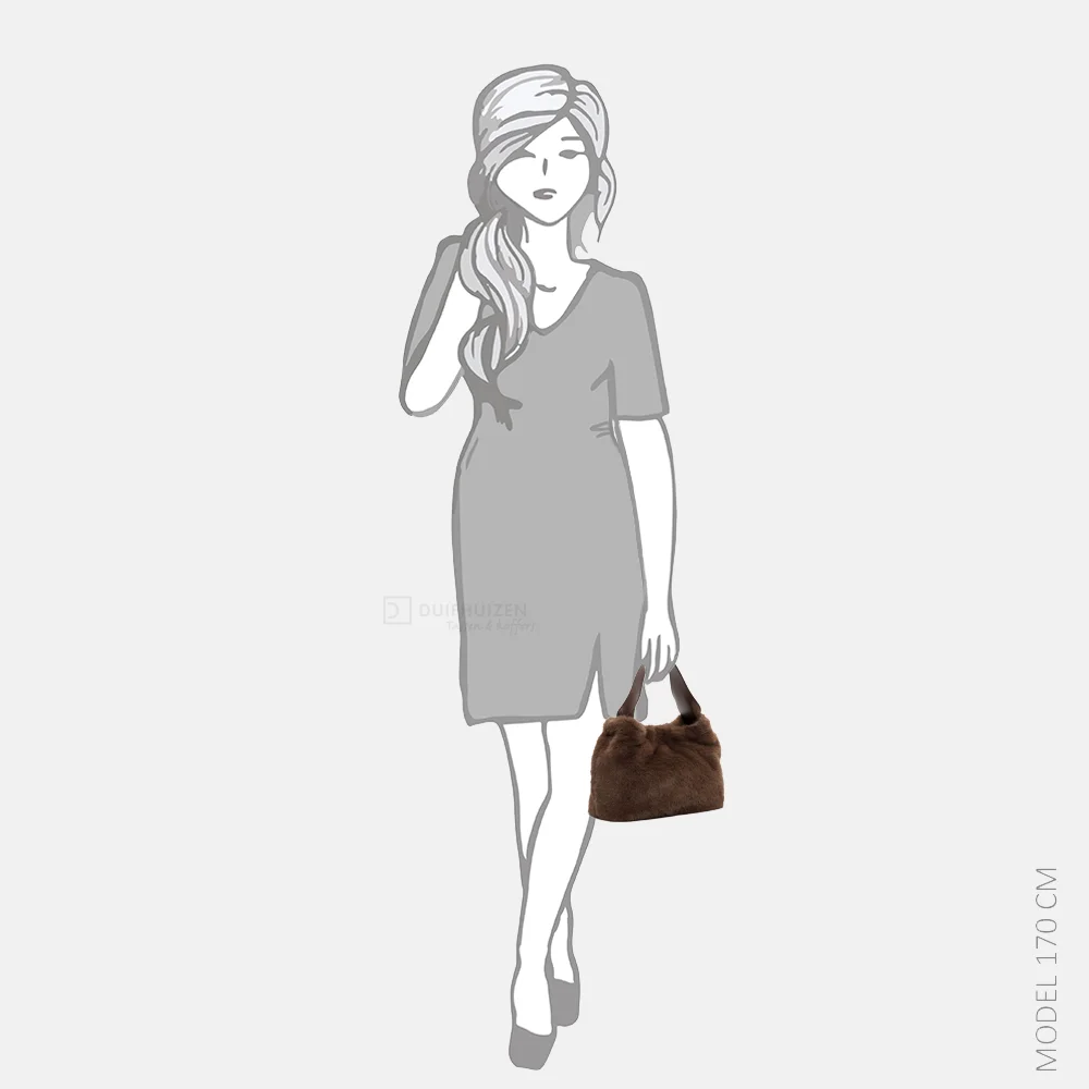 Emily & Noah faux fur handtas XS brown bij Duifhuizen