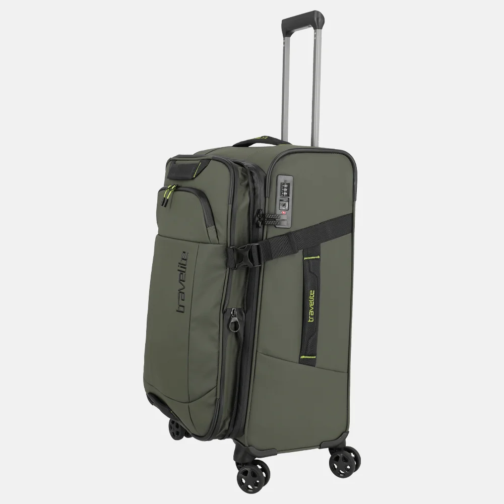 Travelite Briize koffer 67 cm M expandable khaki bij Duifhuizen