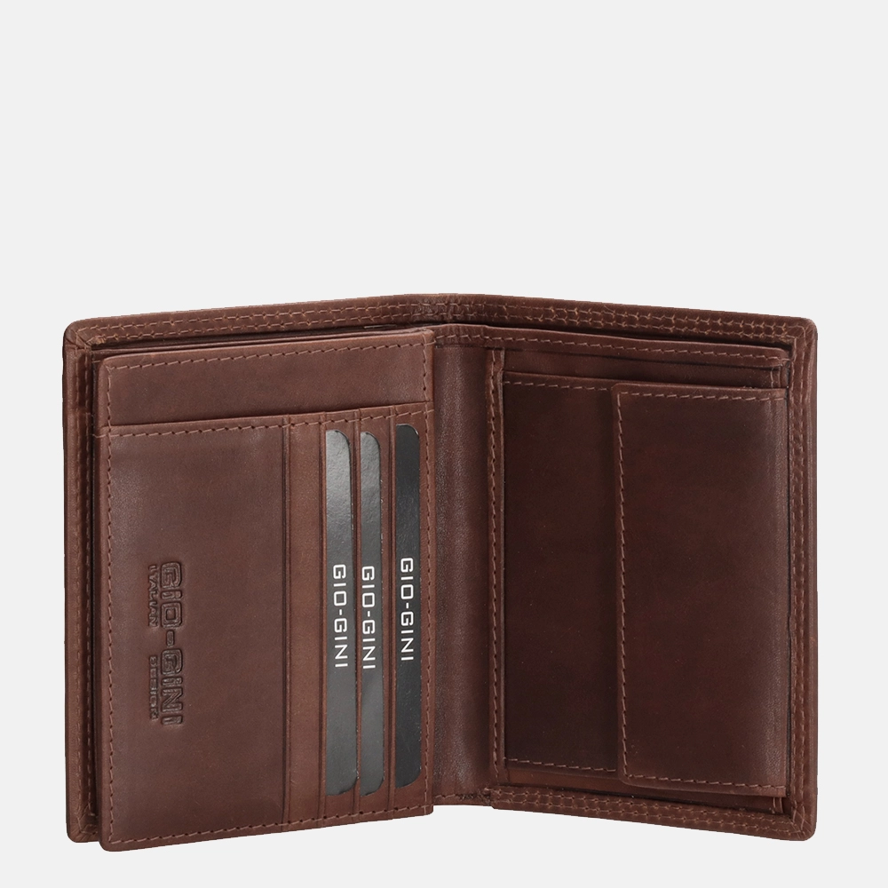 Gio Gini billfold brown bij Duifhuizen