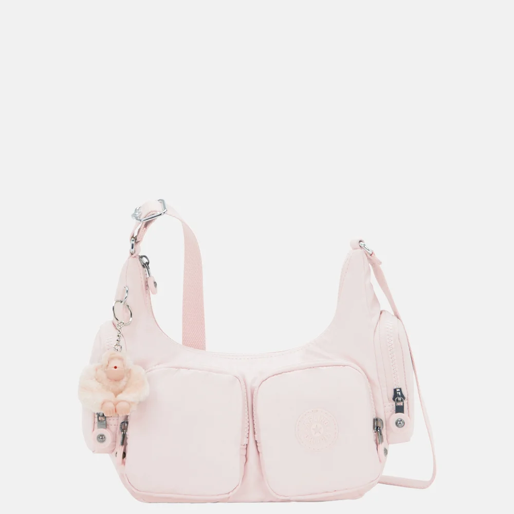 Kipling Rikka crossbody tas S pink shine bij Duifhuizen