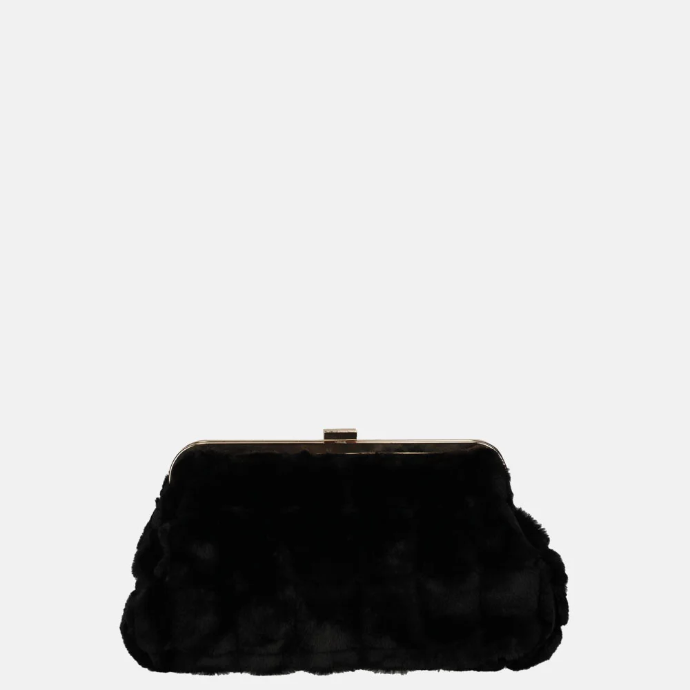 Firenze faux fur clutch L black bij Duifhuizen