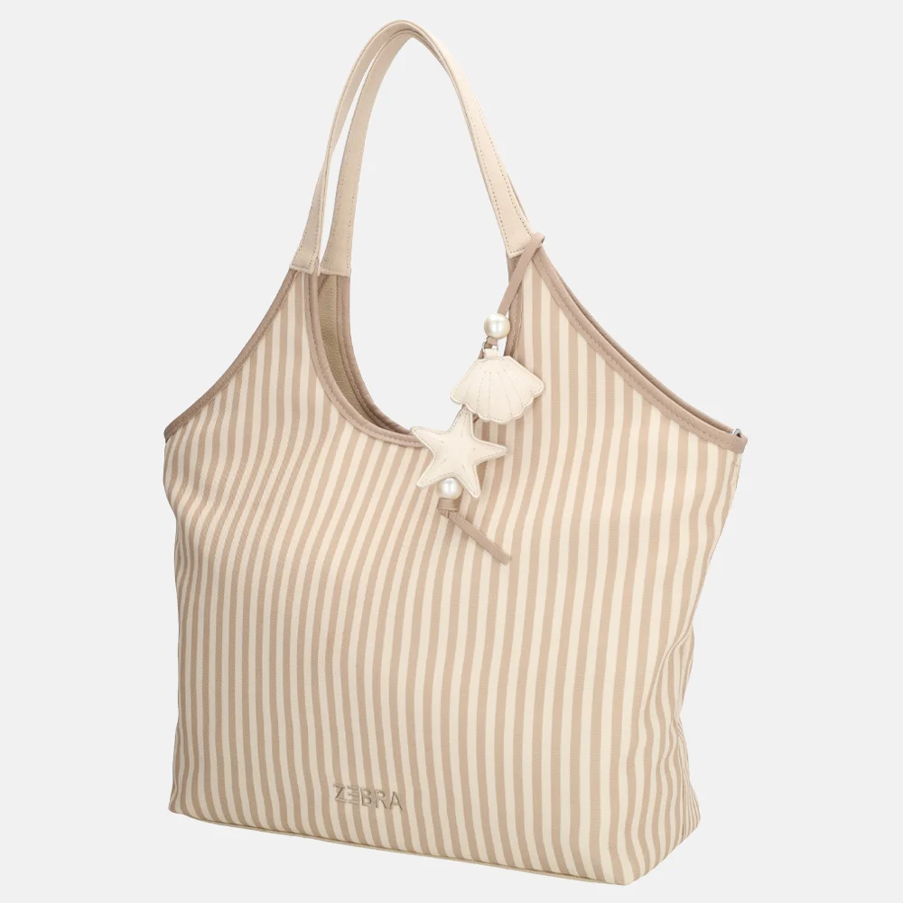 Zebra Trends Mira shopper streep creme bij Duifhuizen