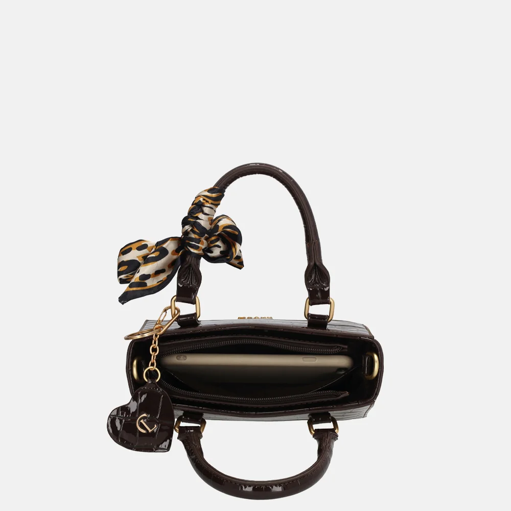 Charm London Knightbridge handtas donkerbruin bij Duifhuizen