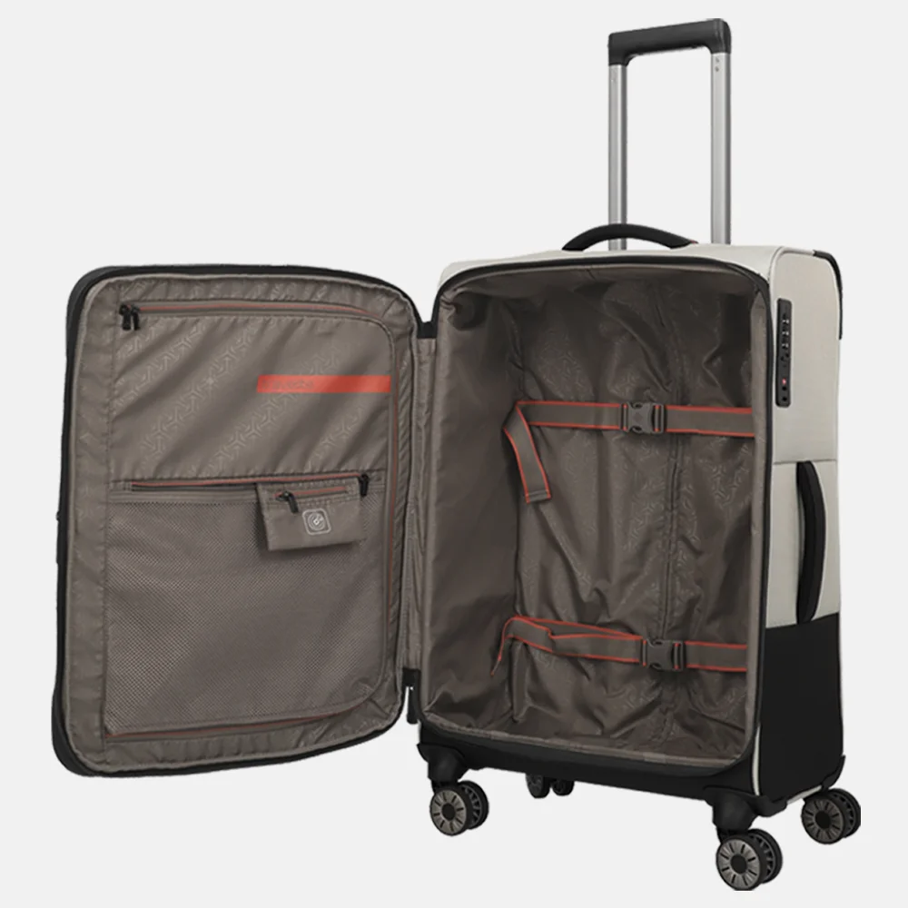 Travelite Crosslite 5.0 reiskoffer 66 cm beige bij Duifhuizen