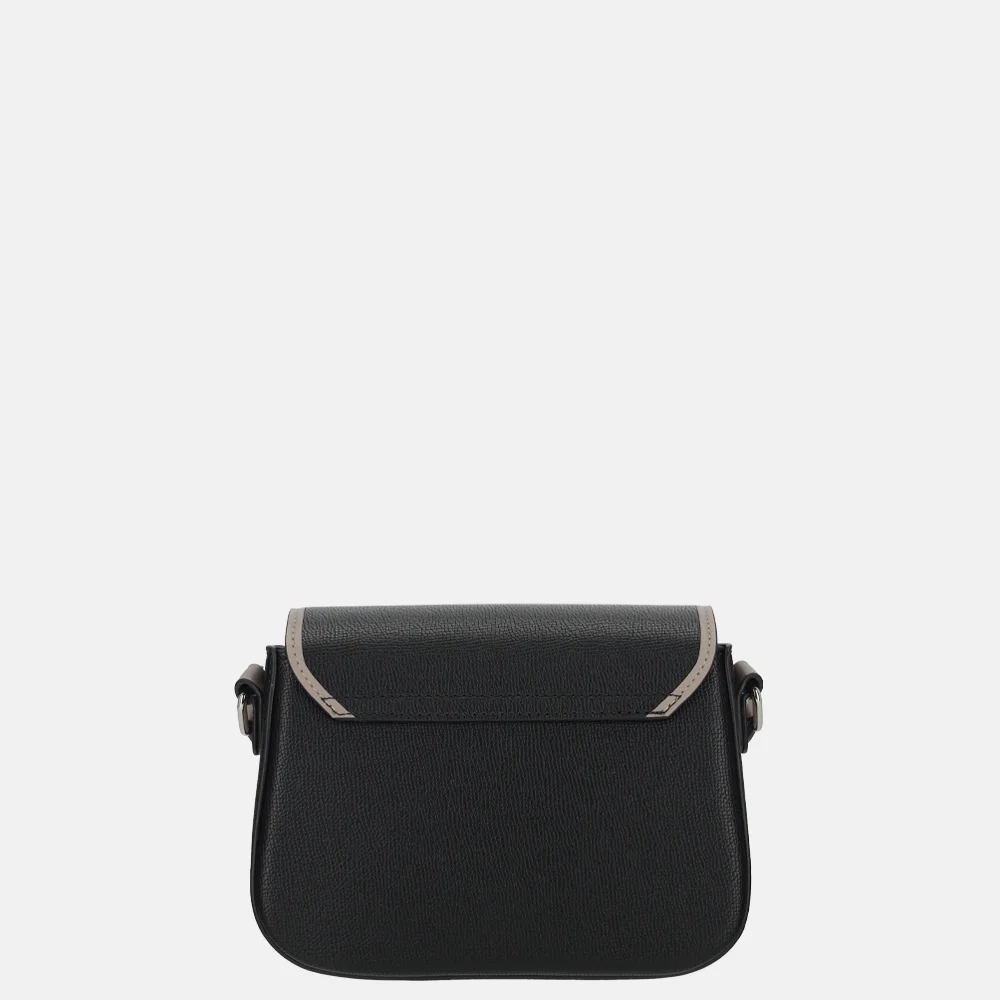 Daniele Donati Saffiano crossbody tas black bij Duifhuizen