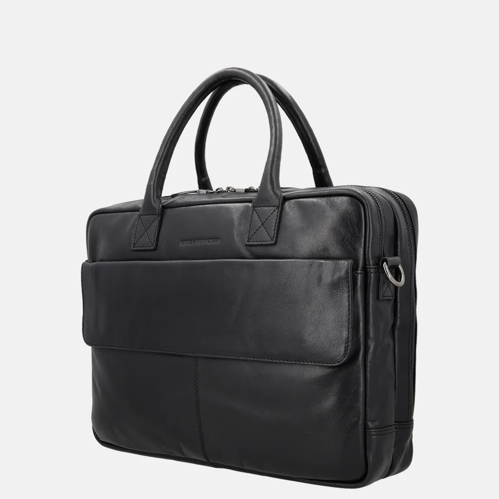 Hide & Stitches Porto laptoptas 15 inch black bij Duifhuizen