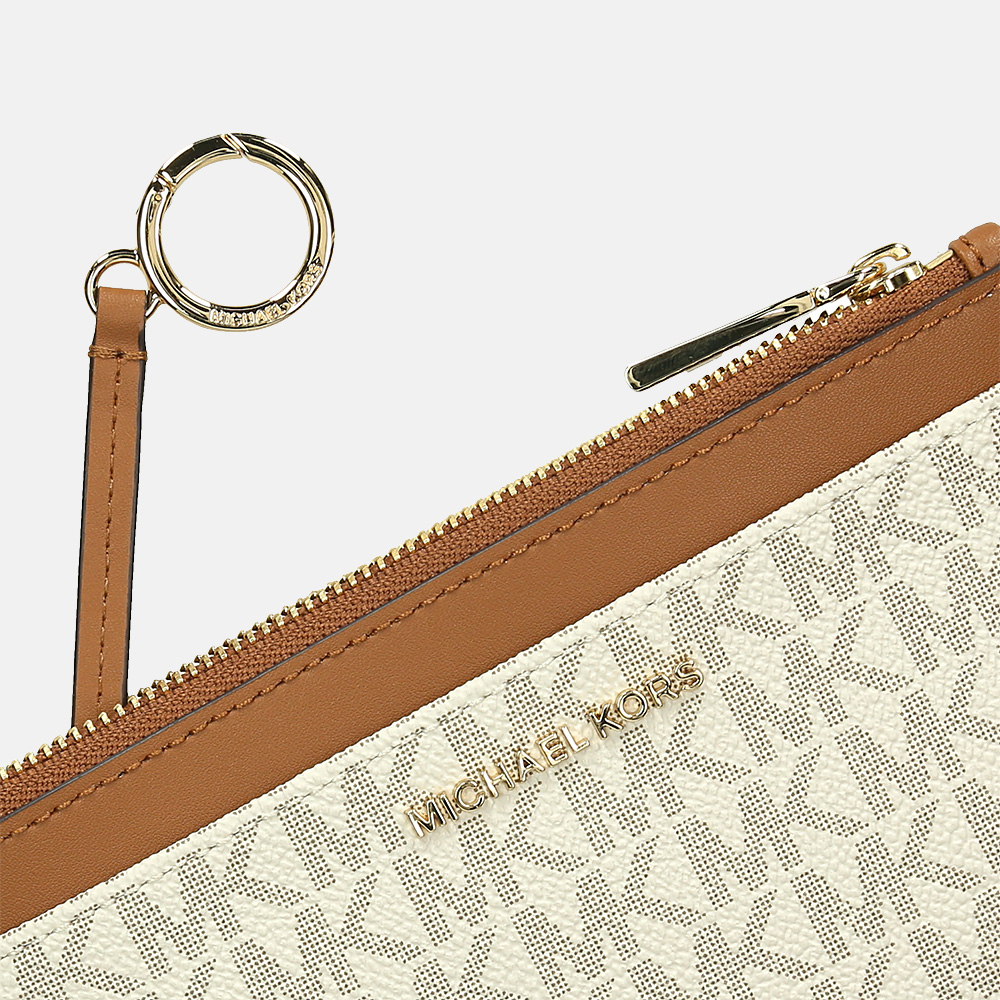 Michael Kors Jet Set portemonnee vanille acorn bij Duifhuizen