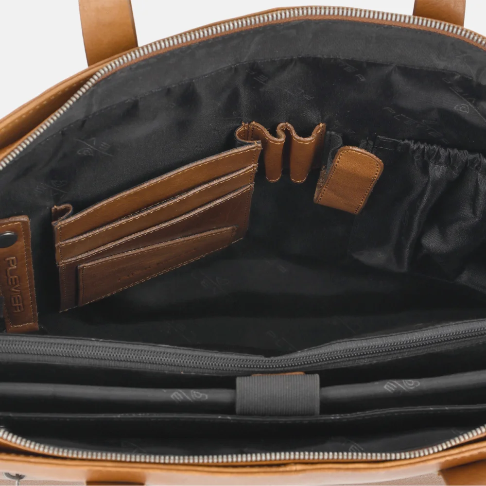 Plevier Burns shopper 16 inch cognac bij Duifhuizen