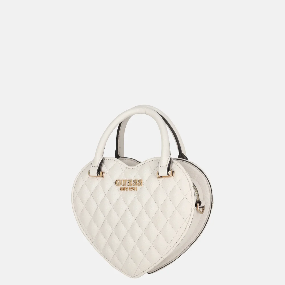 Guess Atabey heart bag handtas Off white bij Duifhuizen