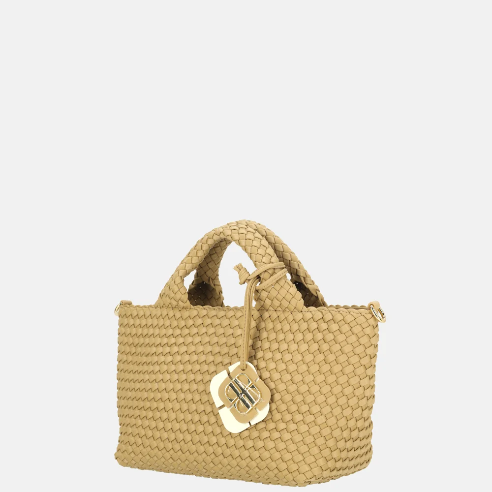 Laurent David Liz handtas neopreen gevlochten S camel bij Duifhuizen