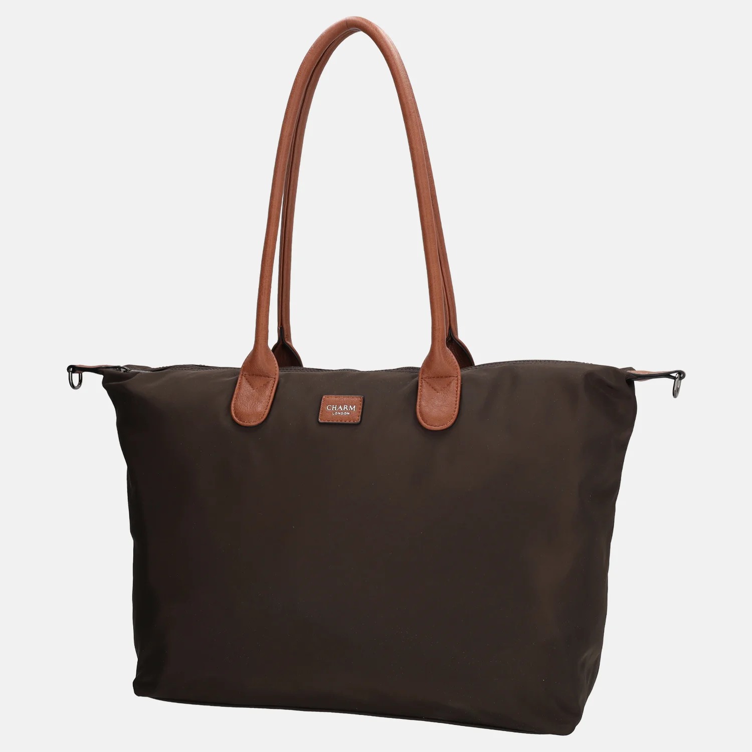 Charm London Buckingham shopper met 15.6 inch laptopvak L donkerbruin bij Duifhuizen