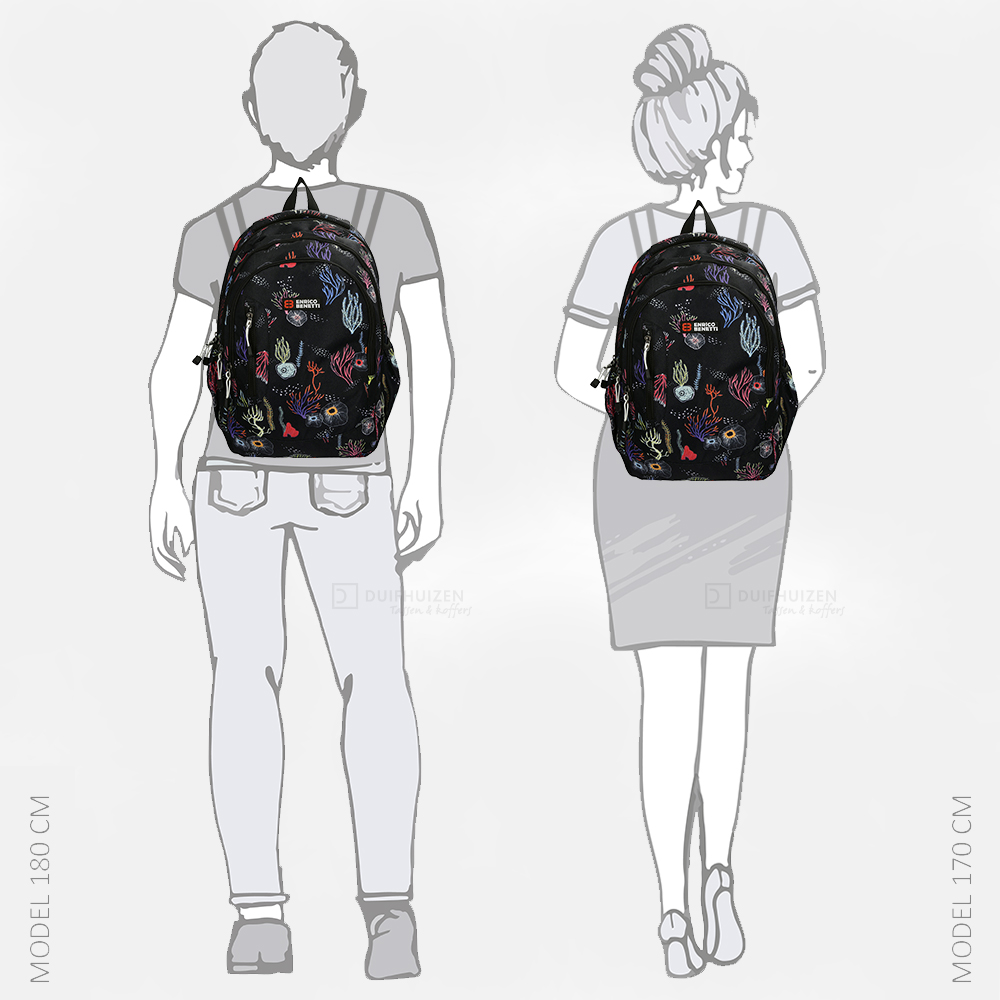 Enrico Benetti Capetown rugzak 15 inch coral bij Duifhuizen