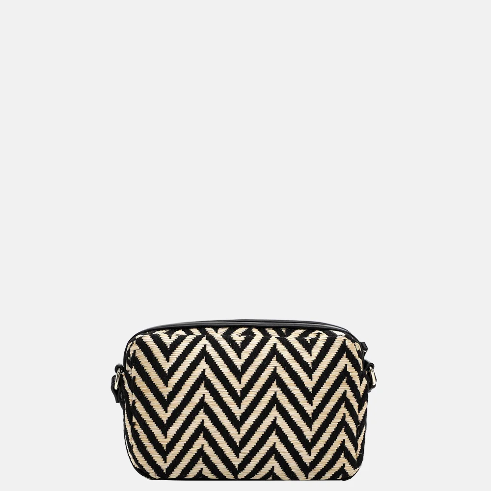 Emily & Noah Raffia crossbody tas black/taupe bij Duifhuizen