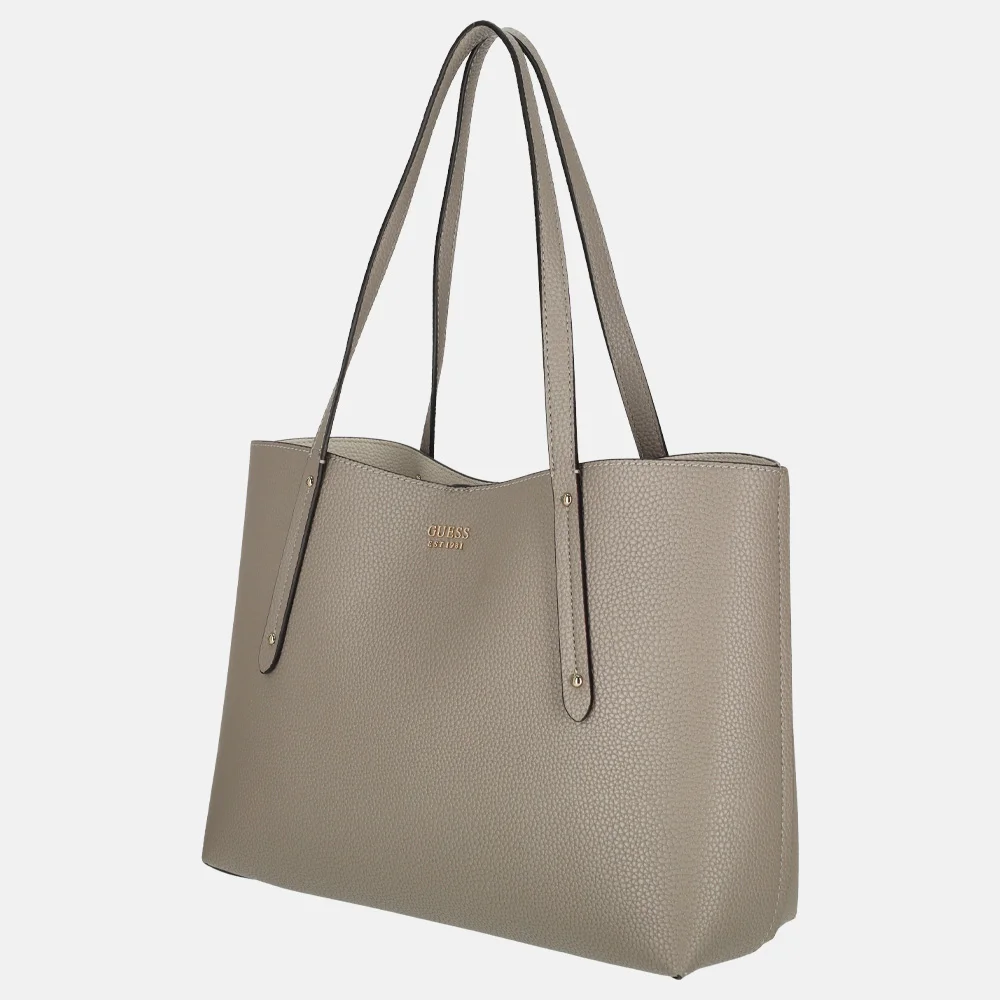 Guess Brenton shopper dark taupe bij Duifhuizen