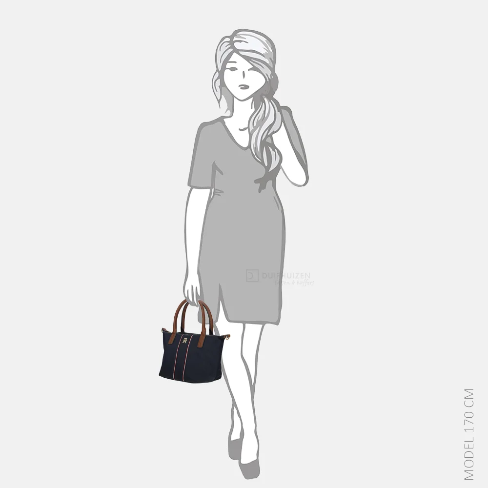 Tommy Hilfiger Popette mini tote handtas space blue corp bij Duifhuizen