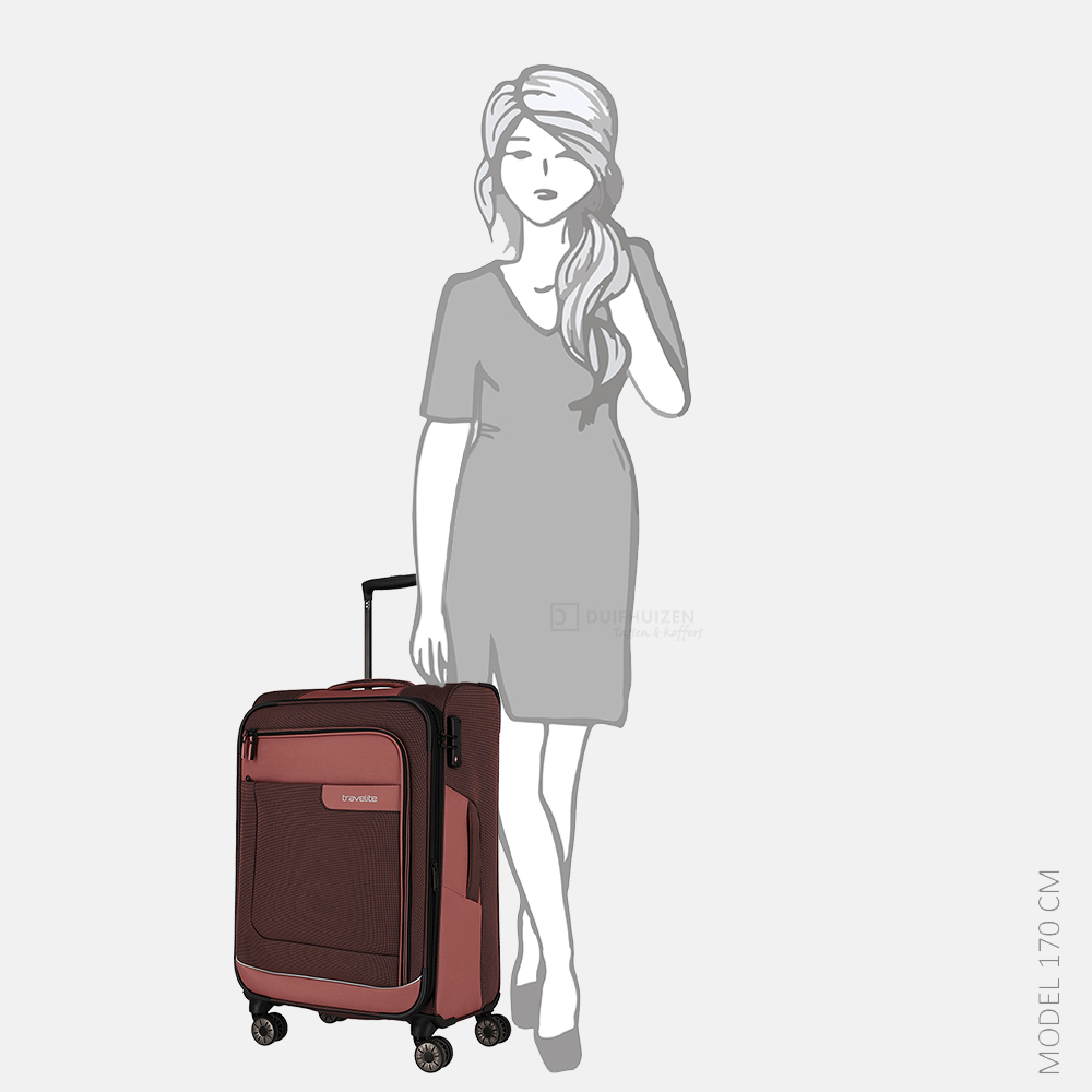 Travelite Viia koffer 67 cm rose bij Duifhuizen