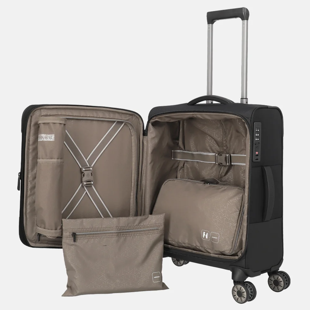 Travelite Crosslite 5.0 handbagage koffer 55 cm black bij Duifhuizen