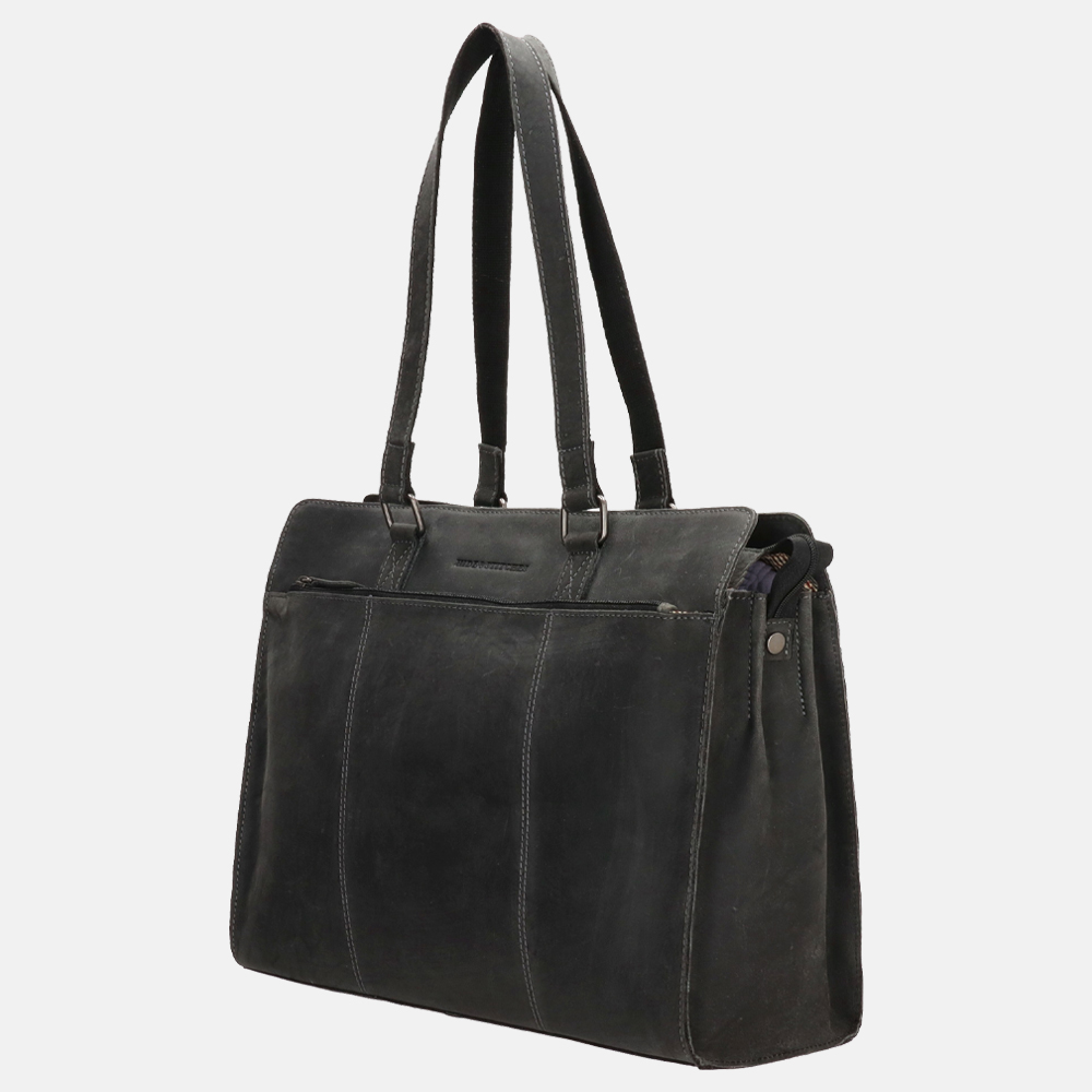 Hide & Stitches laptoptas 15.6 inch black bij Duifhuizen