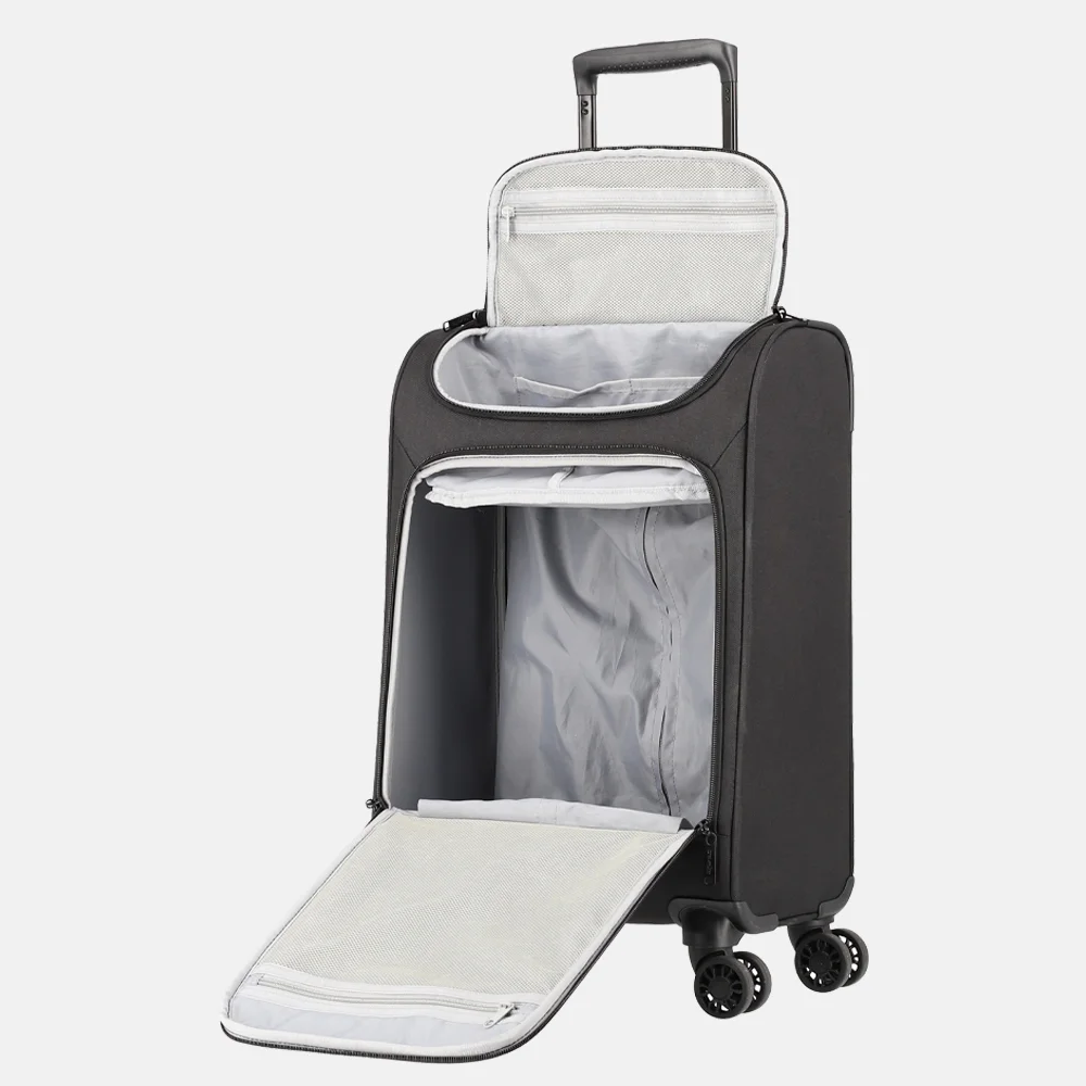 Travelite toploader handbagage koffer 55 cm black bij Duifhuizen