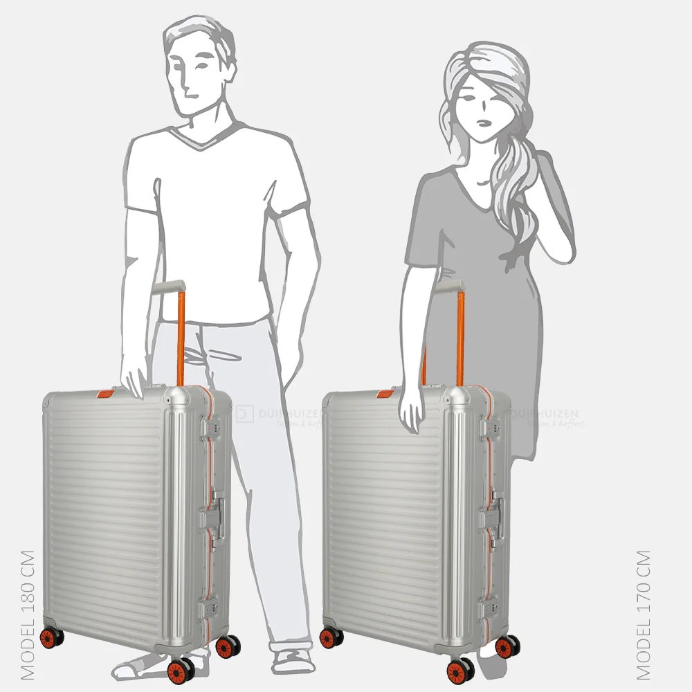 Travelite Next 2.0 reiskoffer 75 cm Limited Edition silver-orange bij Duifhuizen