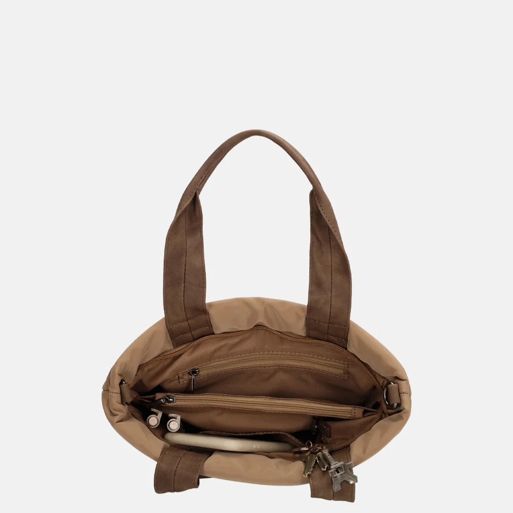Zebra Trends Elske puffy handtas S taupe bij Duifhuizen