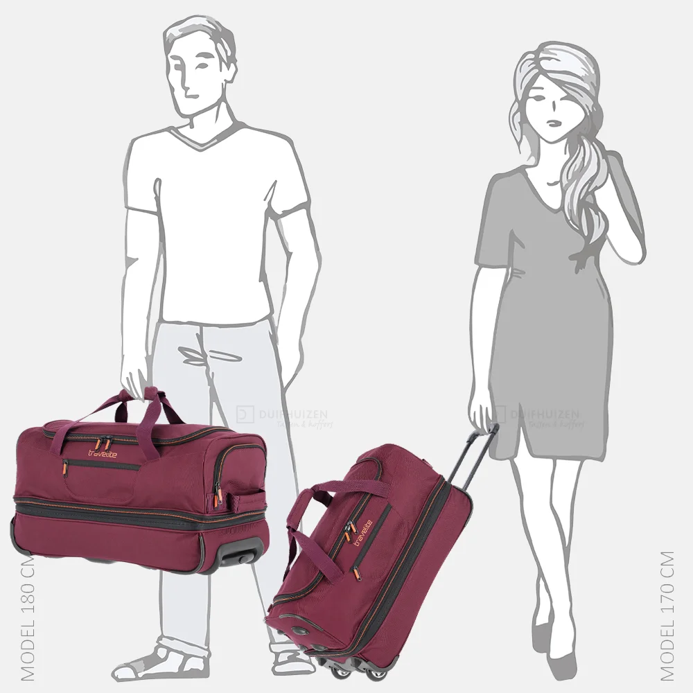 Travelite Basics reistas 55 cm dark red bij Duifhuizen