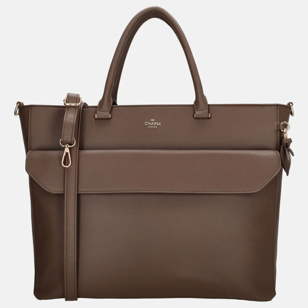 Charm London handtas 15 inch mocca
