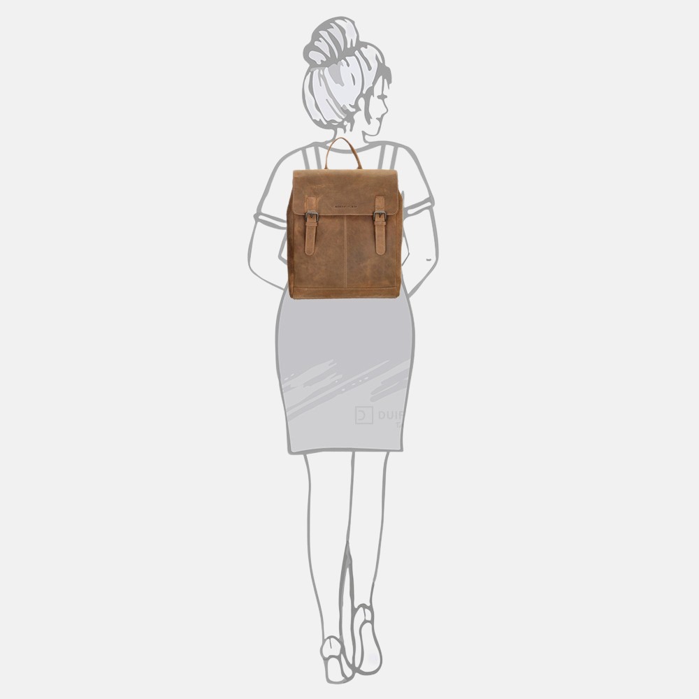 Hide & Stitches Idaho rugzak 13.3 inch brown bij Duifhuizen