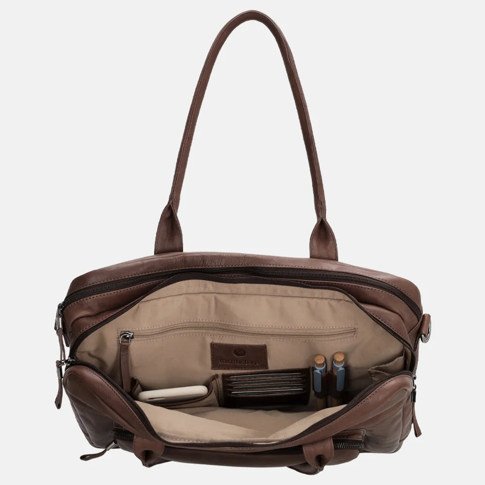 Micmacbags Everyday laptoptas 15 inch donkerbruin bij Duifhuizen