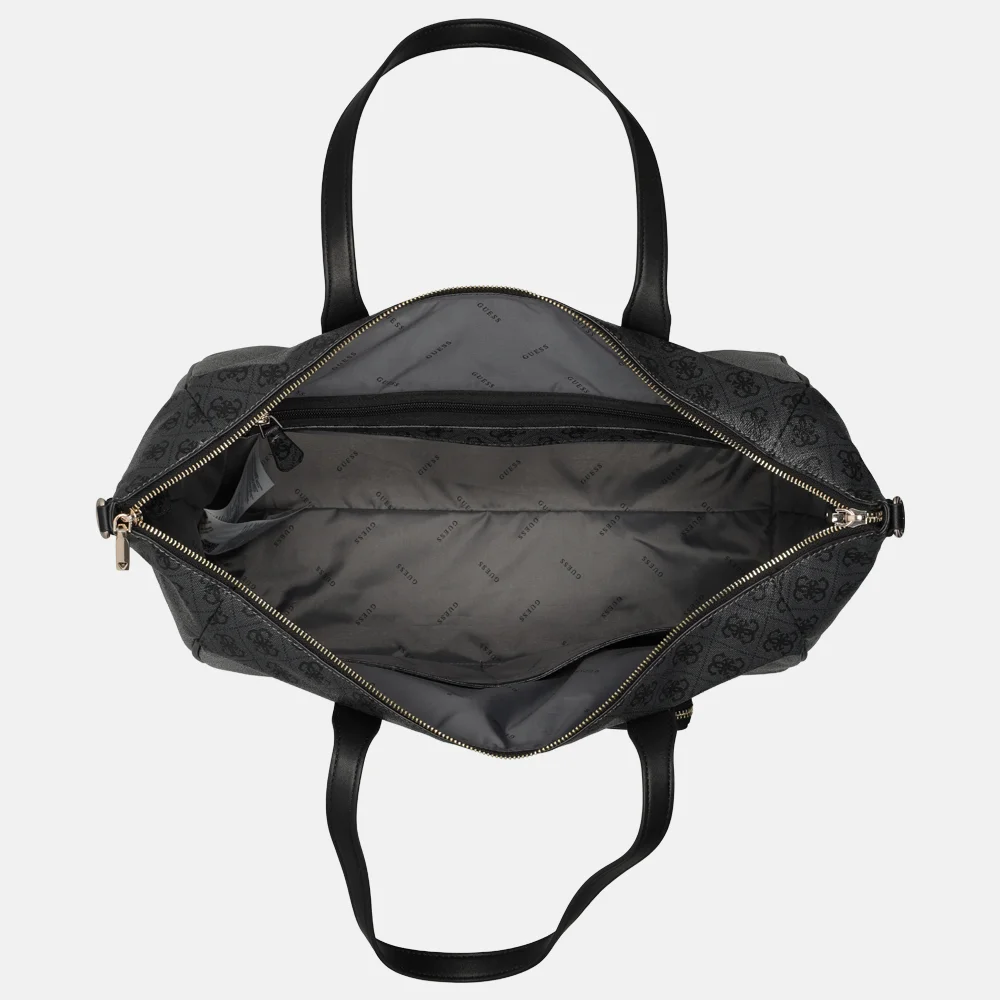 Guess Latona shopper L coal logo bij Duifhuizen