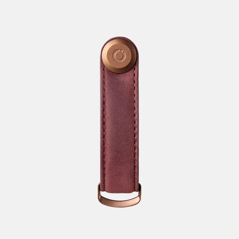 Orbitkey 2.0 Crazy horse sleuteletui mulled wine  bij Duifhuizen