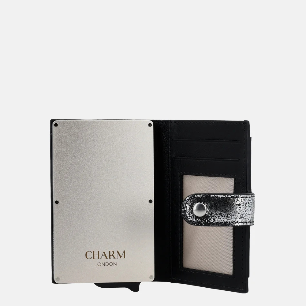 Charm London Metallic pasjeshouder zwart bij Duifhuizen