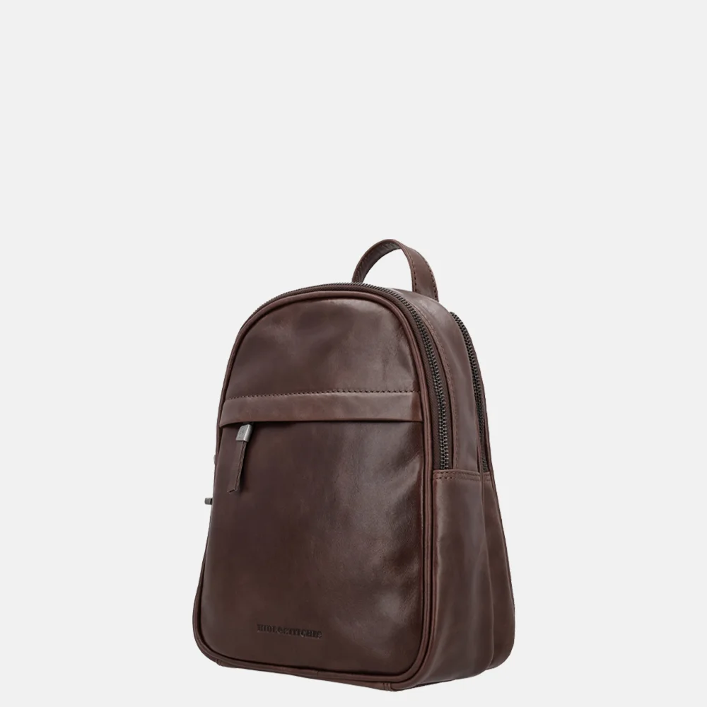 Hide & Stitches Porto rugzak S donkerbruin bij Duifhuizen