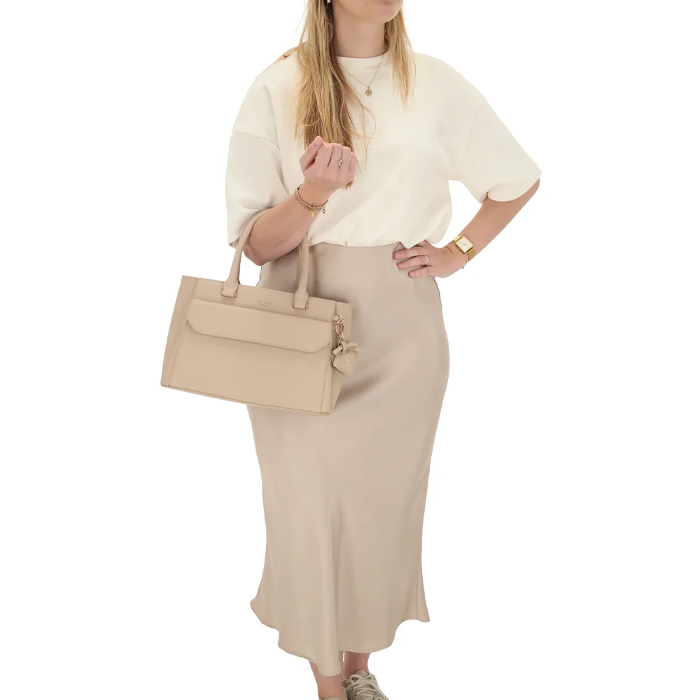 Charm London Cambridge handtas M lichtaupe bij Duifhuizen