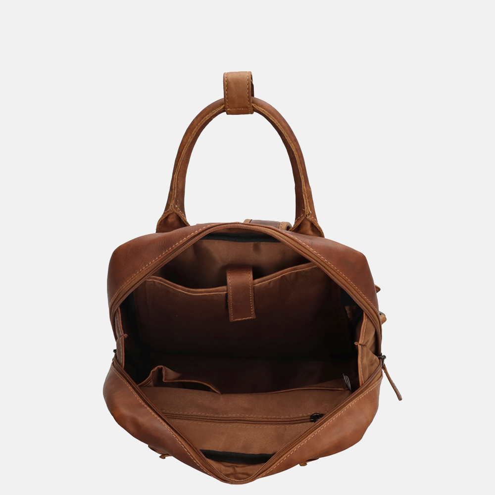 Hide & Stitches rugzak cognac bij Duifhuizen