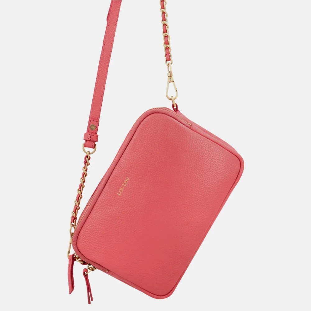 Loulou Essentiels Emilie crossbody tas grapefruit bij Duifhuizen