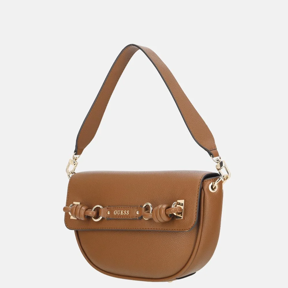 Guess Camelia schoudertas cognac bij Duifhuizen